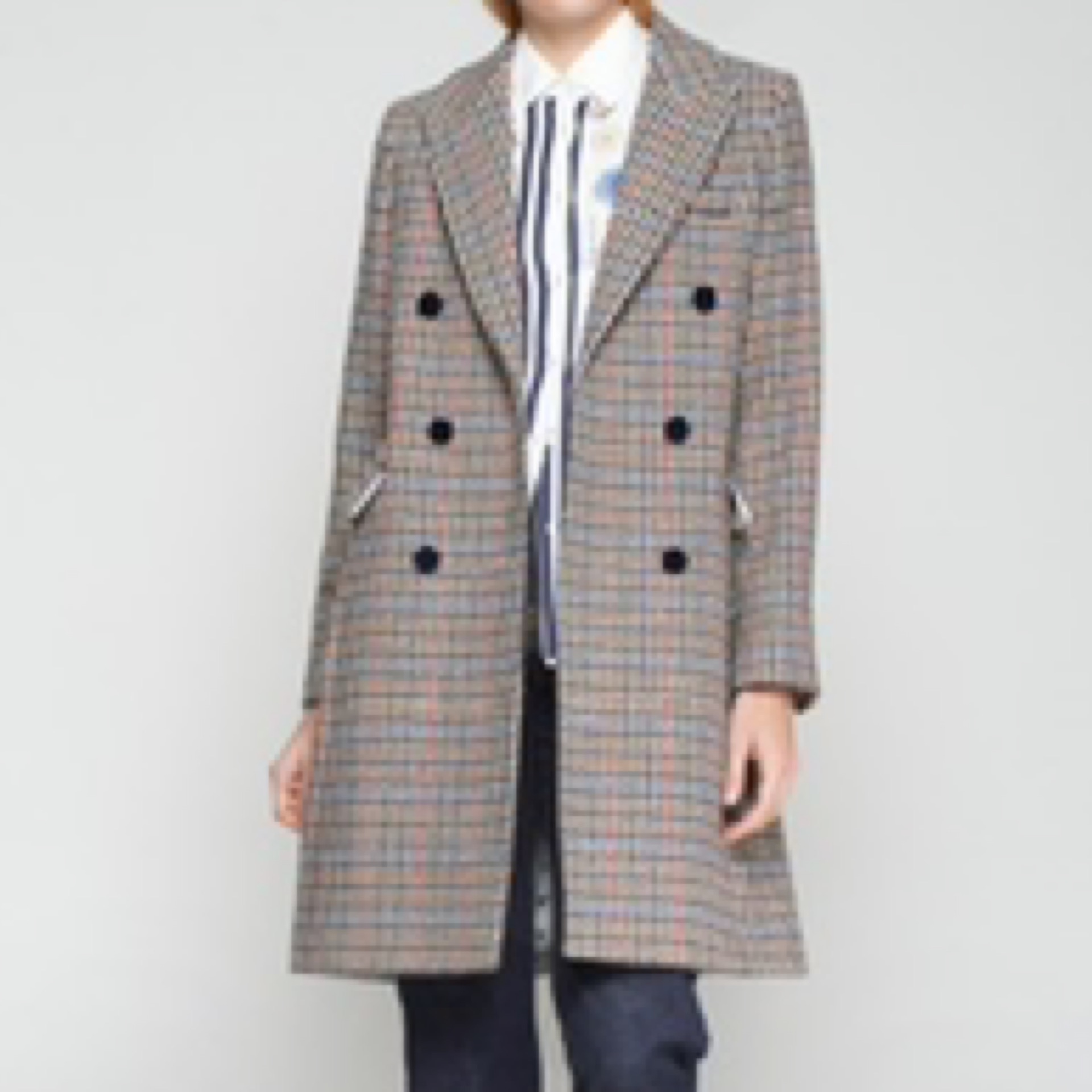 Vilagallo - Ablian Check Detailed Collar Coat