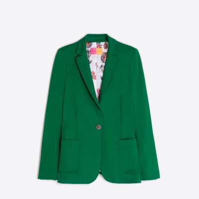 VILAGALLO - Green Blazer With Illustrated Lining