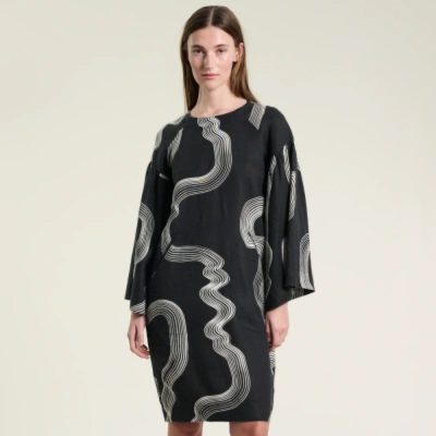 BITTE KAI RAND - Black and Cream Swirl Print Hikazu Dress