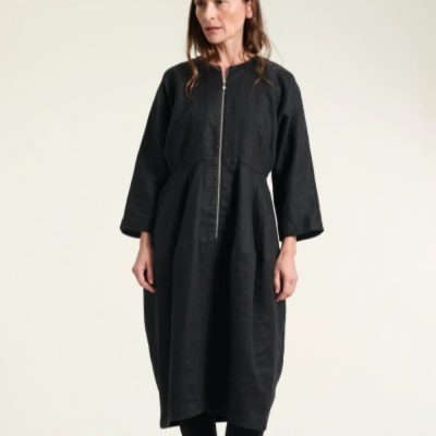 BITTE KAI RAND - Lazy Linen Chocolate Zip Dress