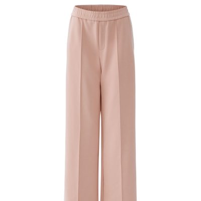 OUI - Rose Scuba Trouser With White Side Detailng