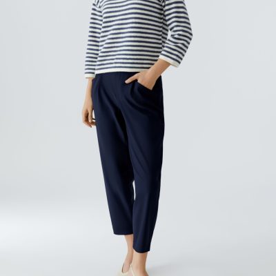OUI - Navy Blue Pull On Pocket Trouser