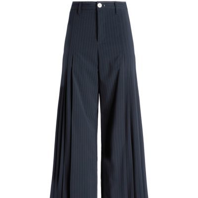 HIGH - Mucha Navy Pinstriped Trouser With Inverted Pleat