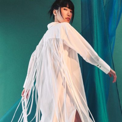 BITTE KAI RAND - Oversized White Organic Cotton Pocket And Fringe Detailing On Reverse