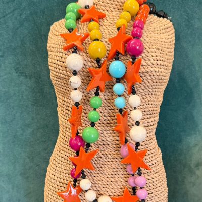 ANGELA CAPUTI - Multicoloured Stars 2 Strand Long Necklace