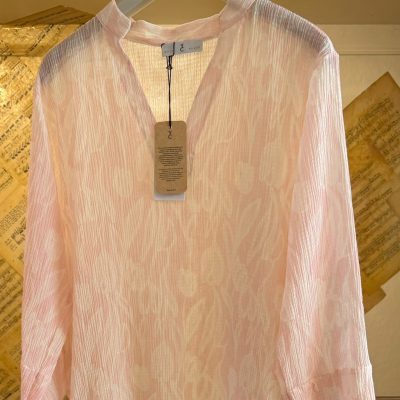 WHYCHI MILANO - Pink And White Tulip Print Cotton And Silk Coverup