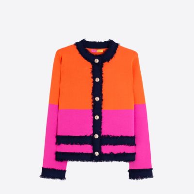 VILAGALLO - Orange And Fuchsia Colourblock Jacket