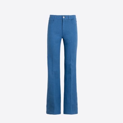 VILAGALLO - Blue Flared Five Pocket Trouser