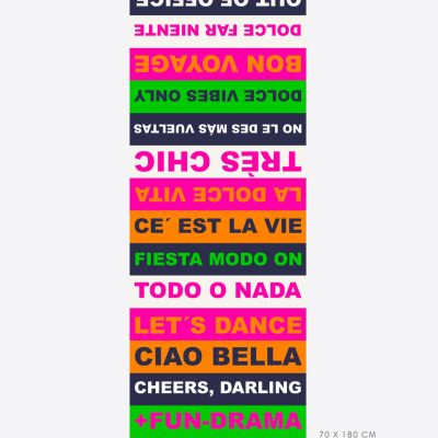 VILAGALLO - Multicoloured Block Message Scarf