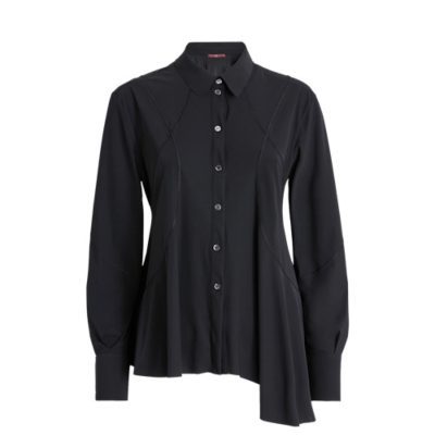 HIGH - Lawn Navy Ruche Effect shirt