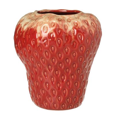 CERAMIC STRAWBERRY VASE LRG