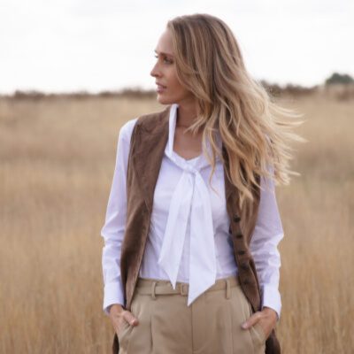 ANNA LASCATA - Tuffler Suede Button Waistcoat