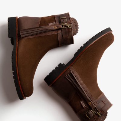 PENELOPE CHILVERS - Brown Inclement Cropped Tassel Boot