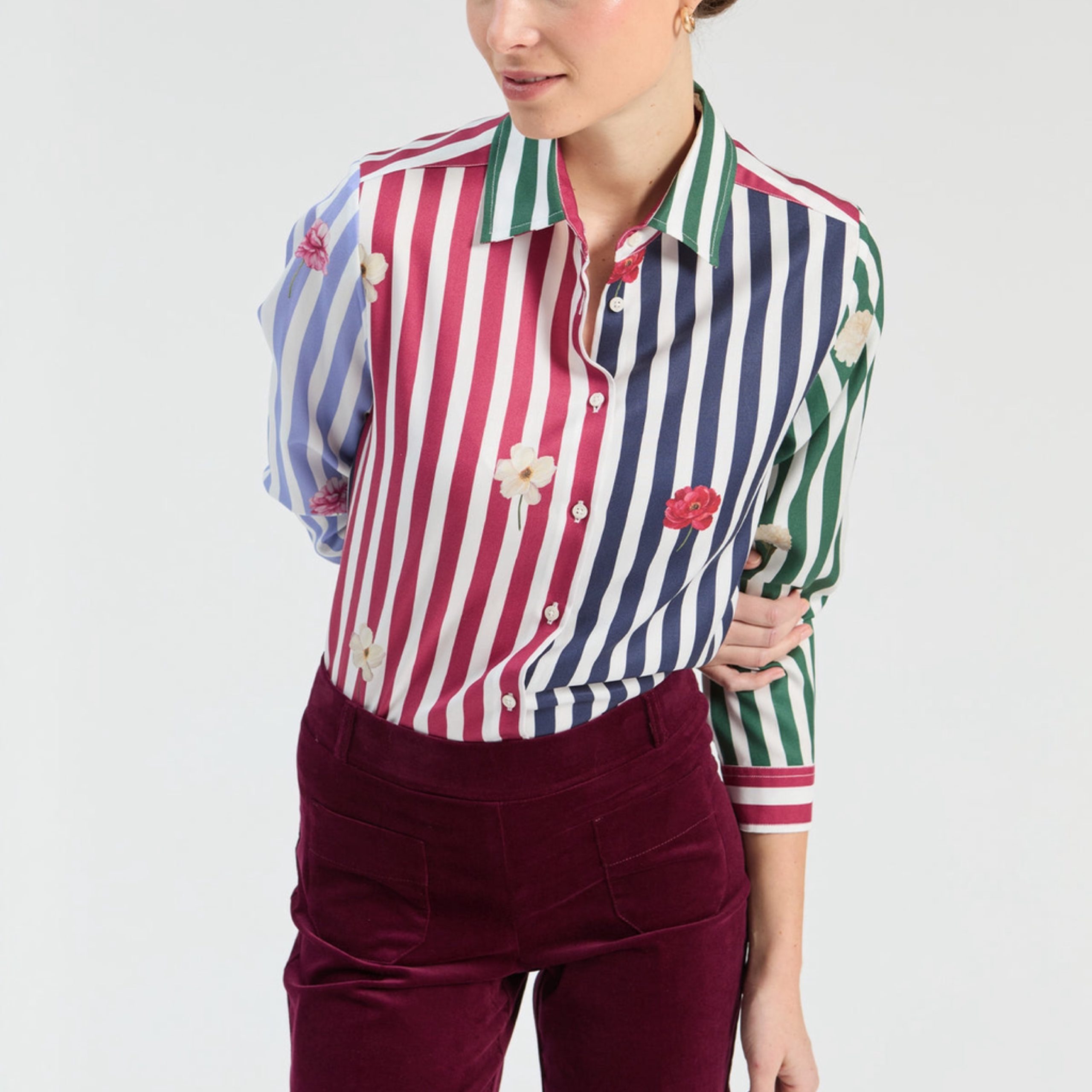 VILLAGALLO - Multicoloured Floral Print Button Through Shirt