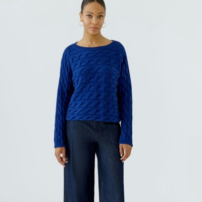 OUI - Sirah Royal Blue Cable Effect Pullover