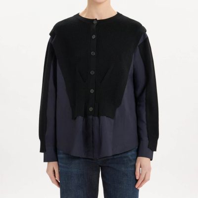 HIGH - Zoom Two Tone Navy/black Cardigan