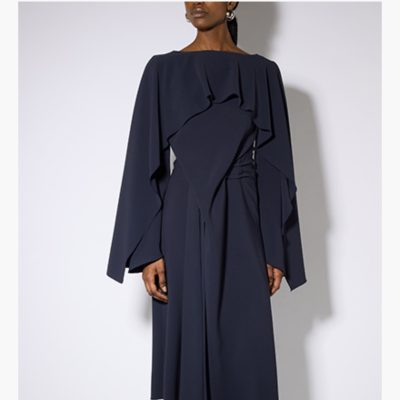 LIVIANA CONTI - Black Wide Sleeve Drape Dress