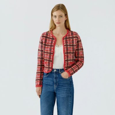 OUI - Dark Red Boucle Effect Jacket