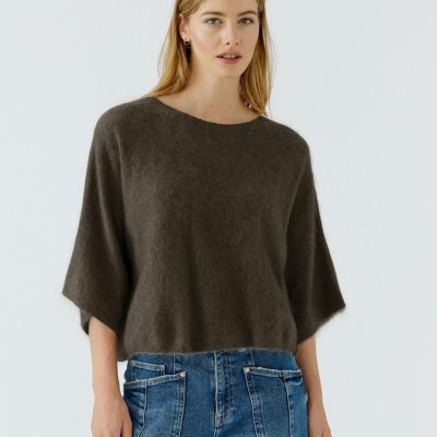 OUI - Brown Mel Wide Sleeve Pullover