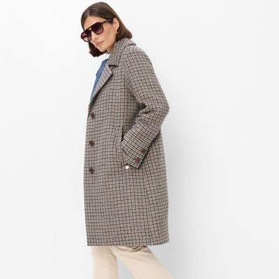 BRAX - Pearl Check Wool Blend Coat