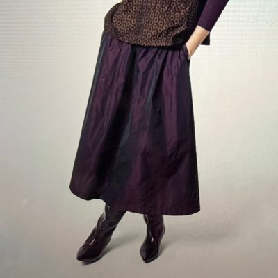 WHYCHI MILANO - Taffeta Effect Wine Skirt