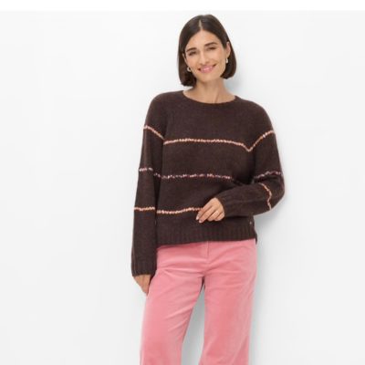 BRAX - Liz Brown and Pink Stripe Jumper