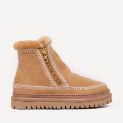 LAIDBACK LONDON - Setsu Crochet Crepe Chestnut Suede, Wheat