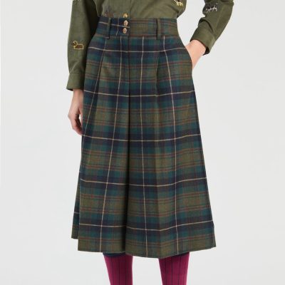 VILLAGALLO - Green/burgundy Tartan Culotte